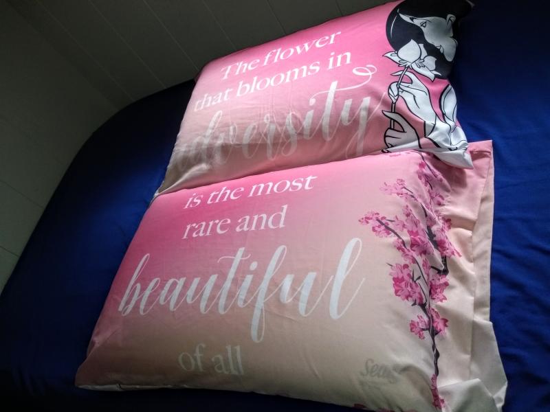 2 pillowcases Disney Mulan Blooming Flower Pillow Case Set 