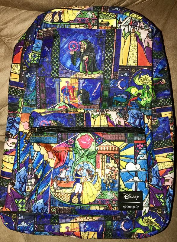 Loungefly Disney Beauty And The Beast Stained Glass Backpack  display picture 1