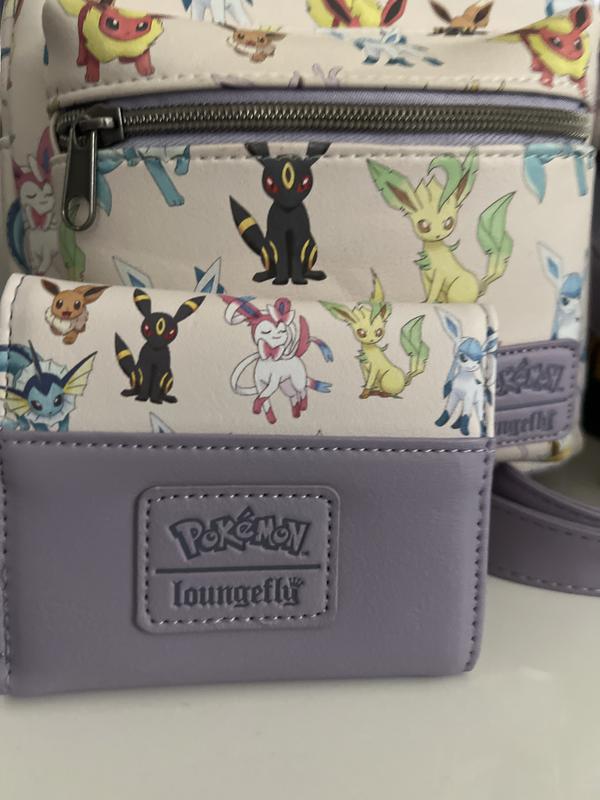 Loungefly Pokemon Eevee Evolutions Flap Wallet with Zipper Charm