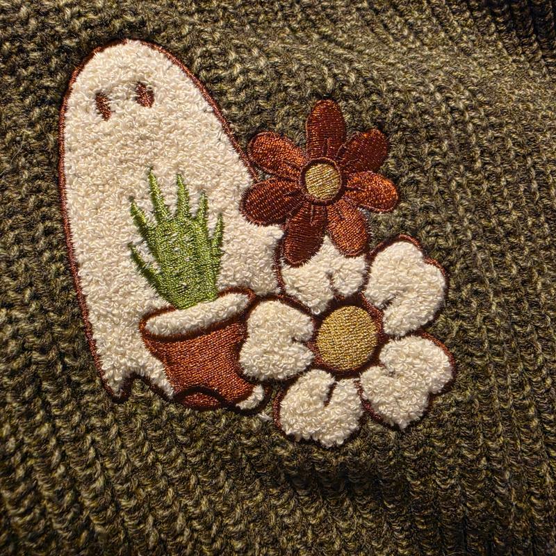 Lieve Van Gorp✨美品 99AW本革アートピースパイソンレッグカバー Thorn & Fable Ghost Plants Girls Oversized Cardigan Plus Size