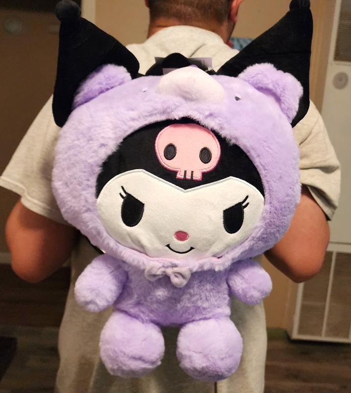 Kuromi Purple Bear Plush Mini Backpack | Hot Topic display picture 3