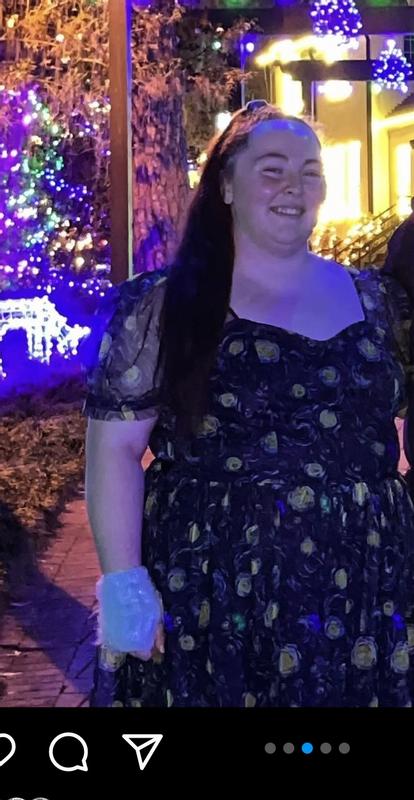 Thorn & Fable Starry Nights Mesh Puff Sleeve Dress Plus Size | Hot