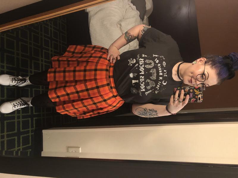 Hot Topic Orange Plaid Side Chain Pants Plus