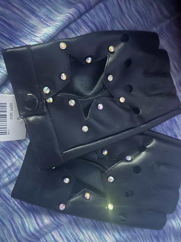Rhinestone Star Cutout Moto Fingerless Gloves | Hot Topic