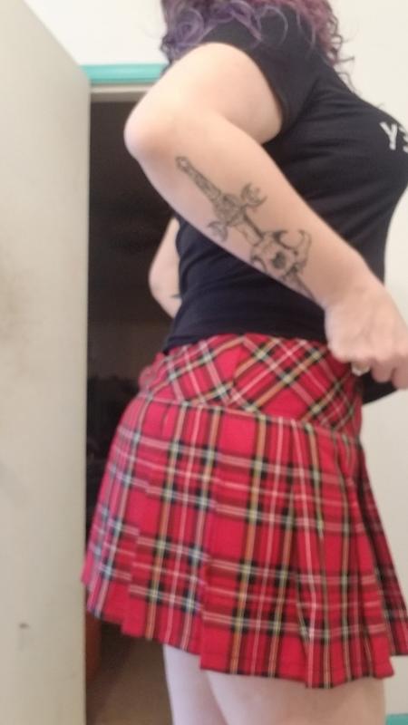 Royal Bones By Tripp Red Plaid Skirt