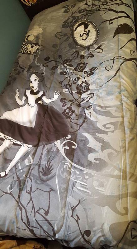 Disney Alice In Wonderland Black White Full Queen Comforter