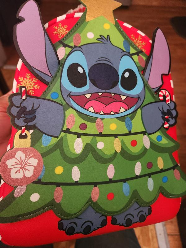 Loungefly Disney Stitch Christmas Tree Figural Mini Backpack 
