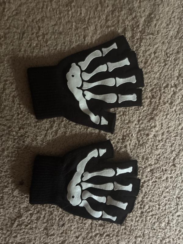 Skeleton Black Fingerless Gloves | Hot Topic