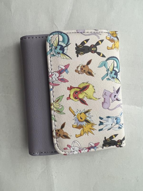 Loungefly Pokemon Eevee Evolutions Flap Wallet with Zipper Charm