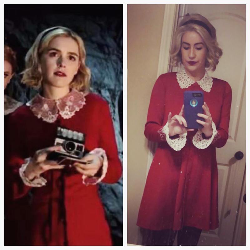Chilling Adventures Of Sabrina Lace Collar Button-Front Dress | Hot Topic