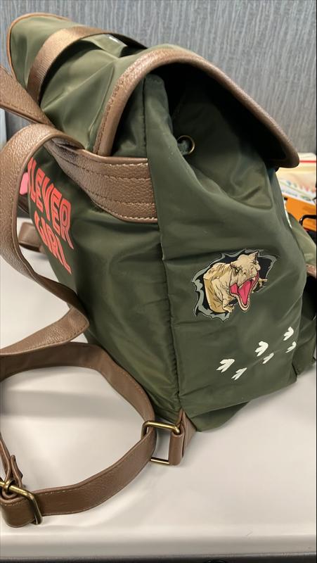 NEW Bioworld Jurassic Park Patches Slouch Clever Girl Mini Canvas Backpack Jurassic Park Patches Slouch Mini Backpack | Hot Topic main image 3