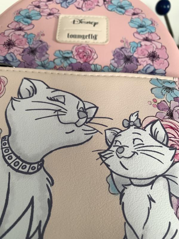 Loungefly The Aristocats Duchess & Marie Floral Mini Backpack & Cardholder NWT Loungefly Disney The Aristocats Duchess & Marie Floral  main image 2