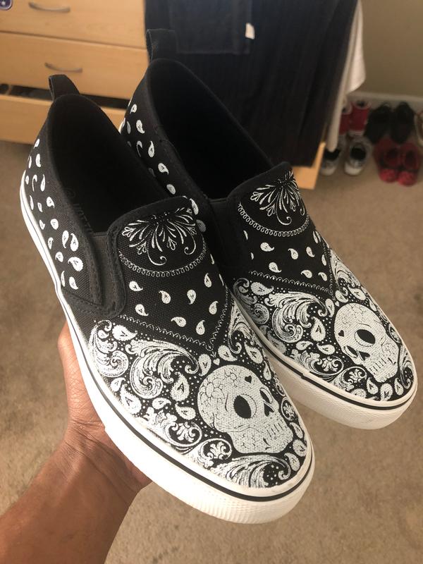 Tupac Art Paisley Bandana Vans Custom Custom Shoes With 