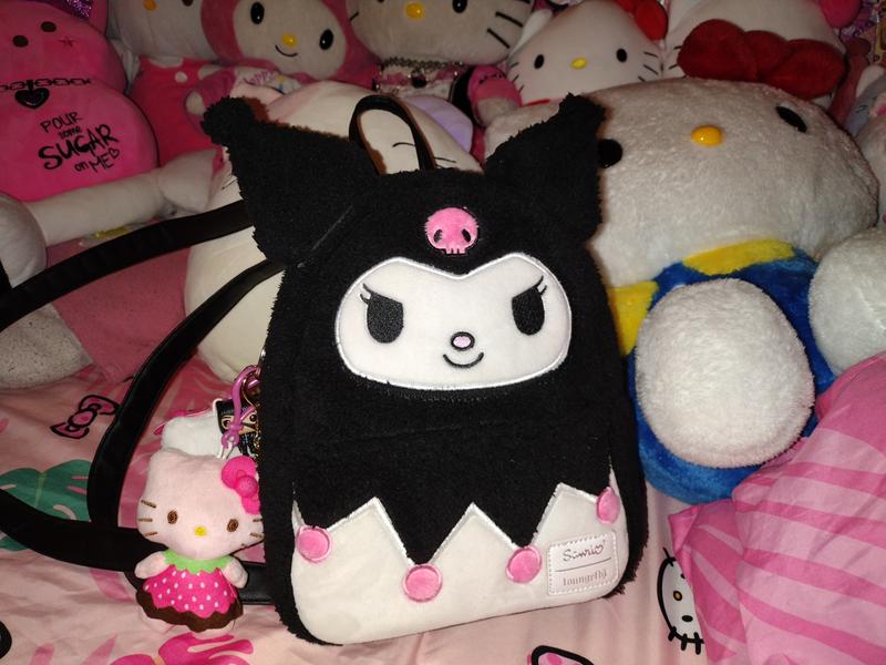 Hot Topic Loungefly Sanrio Kuromi Furry 2024 Mini Backpack