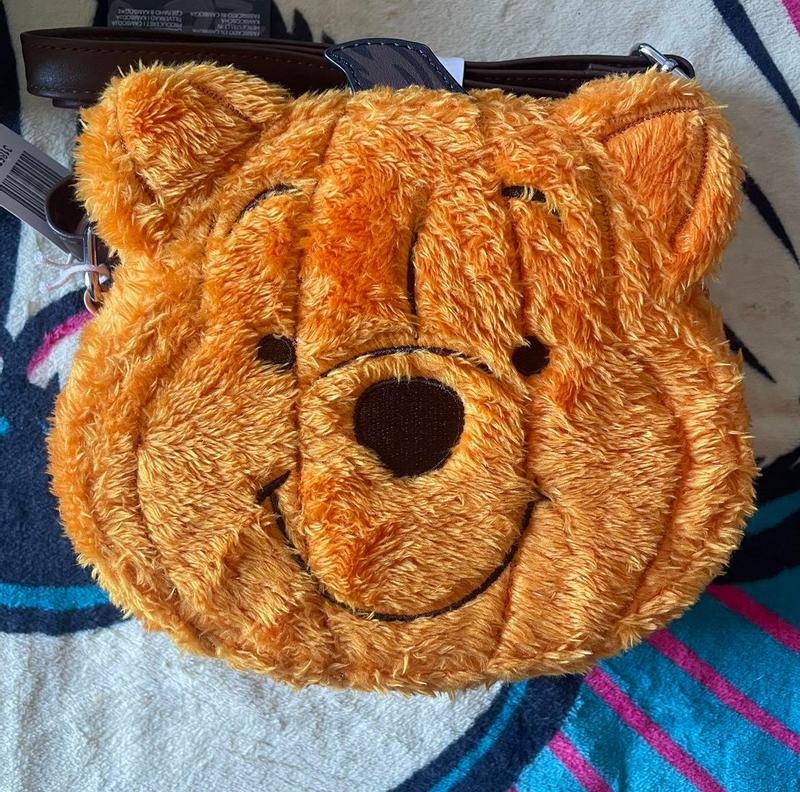 Loungefly Disney Winnie The Pooh Pumpkin Fuzzy Crossbody Bag | Hot