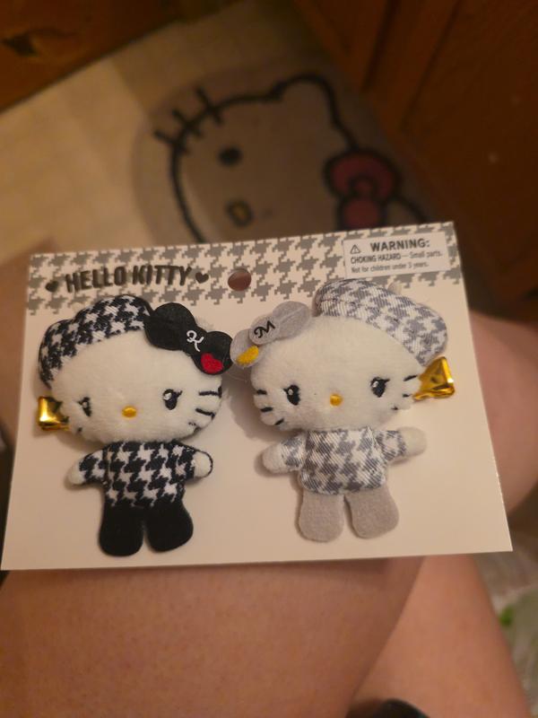 Sanrio Japan Originals Hello Kitty & Mimmy White Plush Hair Clip