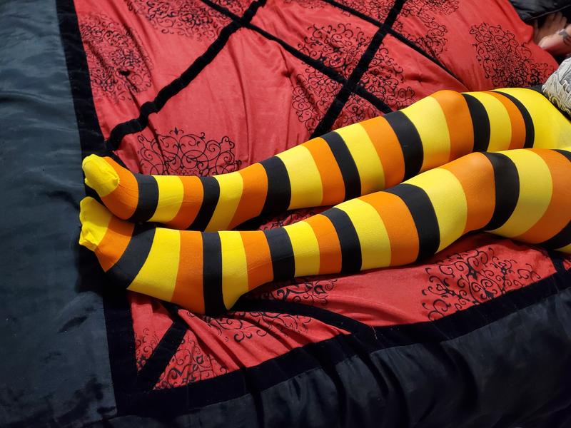 Candy corn shop striped leggings