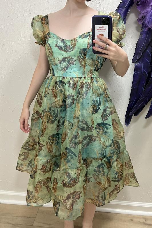 Hot Topic Thorn & Fable® Green Rose Twofer Dress Plus