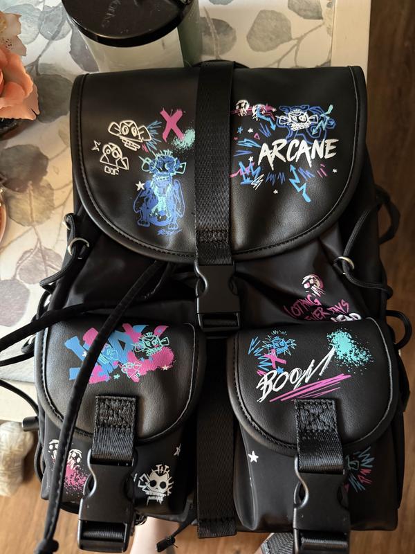 Arcane Graffiti Glow-In-The-Dark Slouch Mini Backpack | Hot 