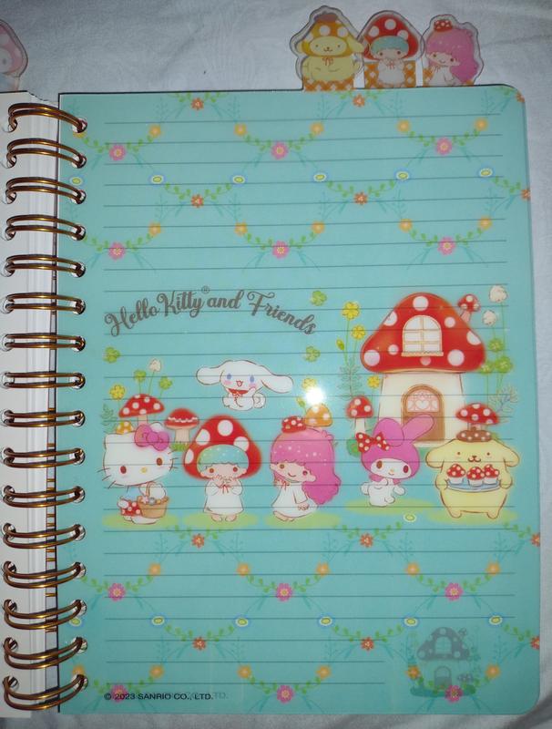 Hello Kitty Twin Friends Sanrio Notebook Spiral Line Paper 5 Tab Pages  Journal