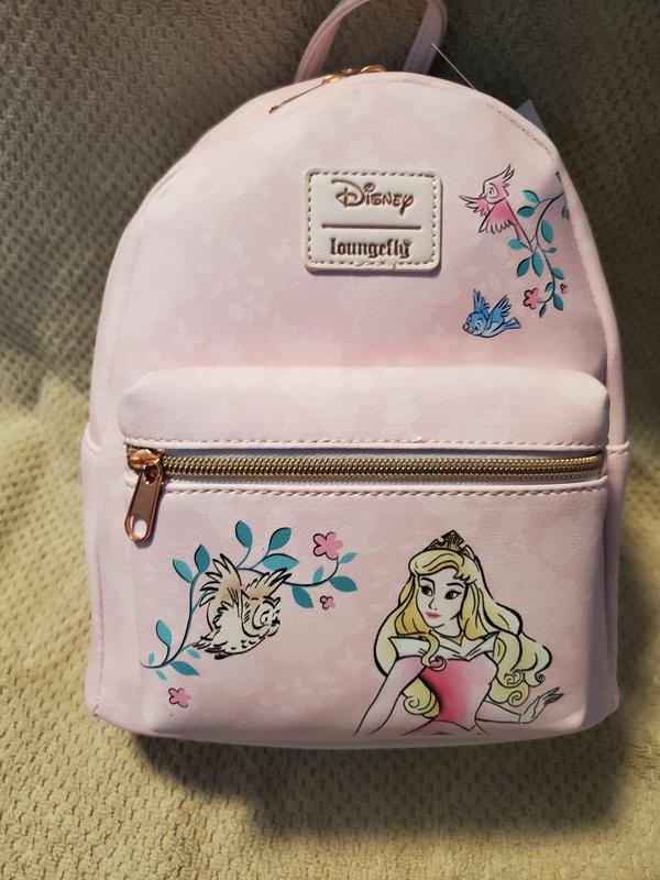 Loungefly Disney Sleeping Beauty Aurora Owl Zipper Pull & Forest Scene  Backpack 
