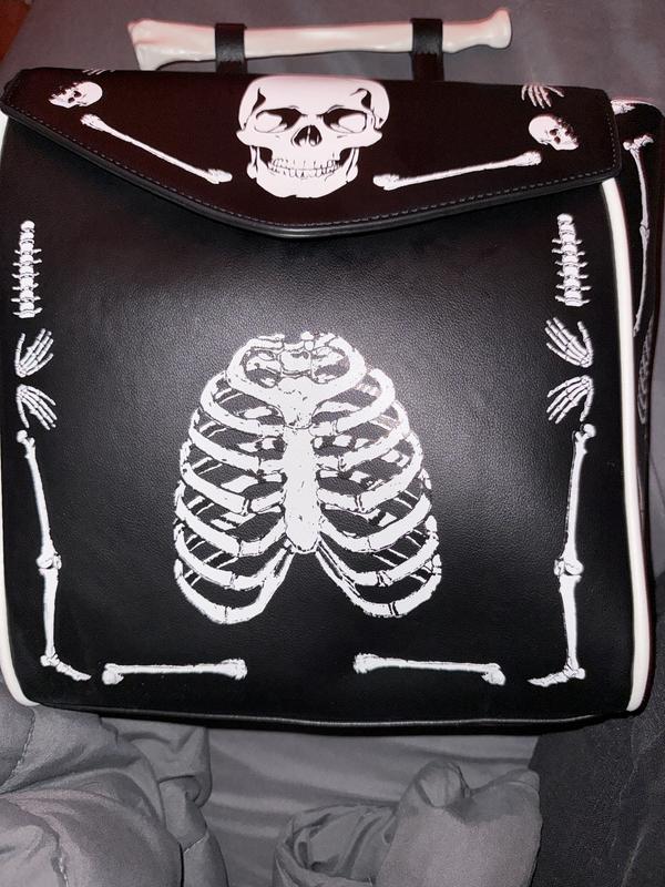 Skeleton Bone Glow-In-The-Dark Mini Backpack | Hot Topic display picture 1