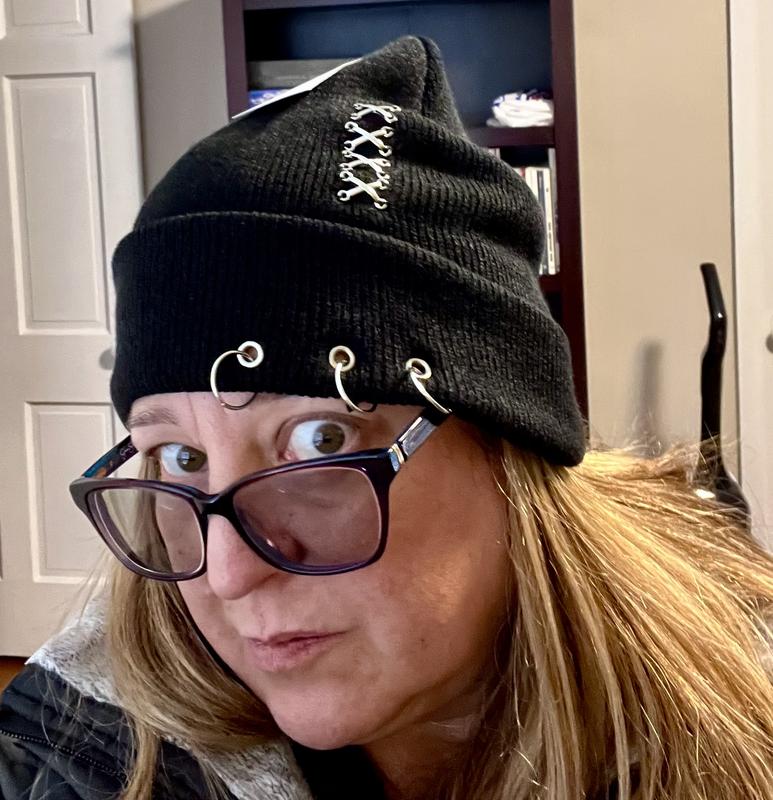 Black Pierced Beanie | Hot Topic