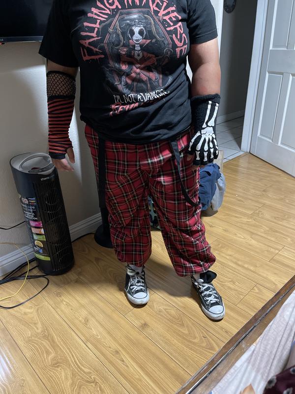 Hot Topic Red Plaid Jogger Punk Grunge Pants You - Depop