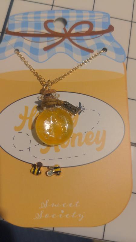 Sweet Society Honey Bottle Bee Necklace Hot Topic