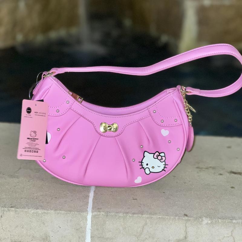 Loungefly Hello Kitty Purse Tote Hot Pink Embossed Faux 