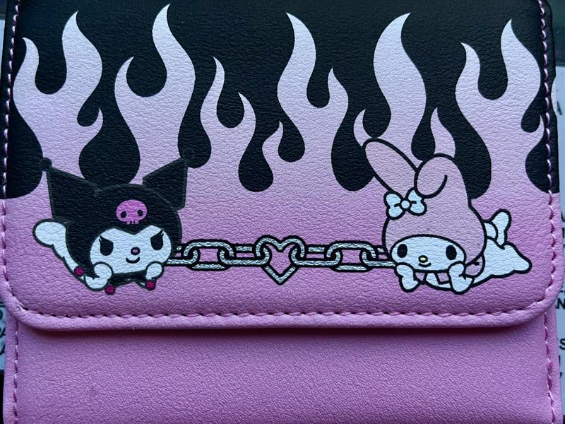 Loungefly My Melody & Kuromi Flame Heart Mini Flap Wallet