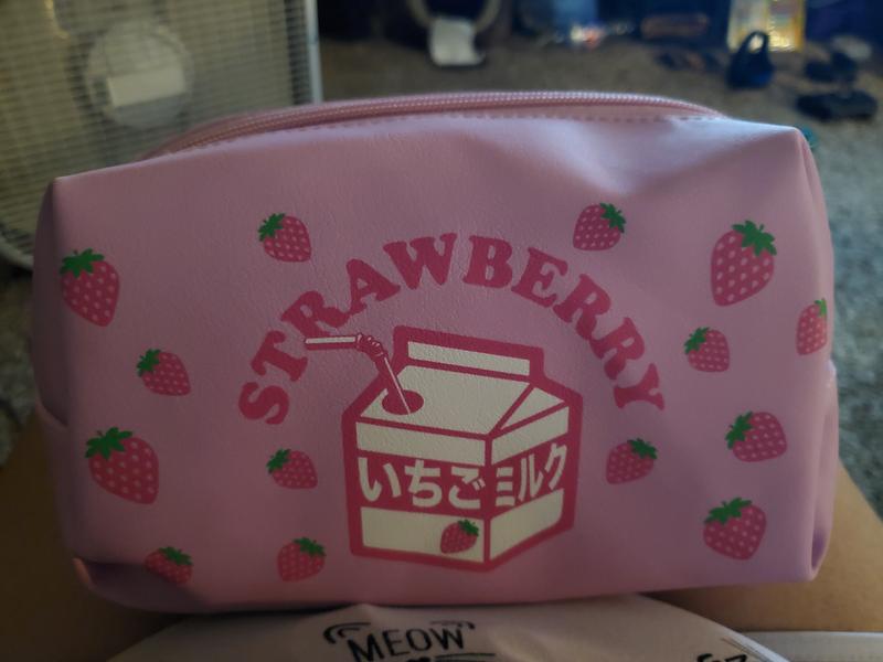 Strawberry Milk Makeup Bag