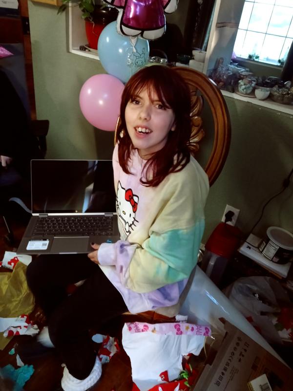 Nissin Cup Noodles X Hello Kitty Tie-Dye Boyfriend Fit Girls T-Shirt