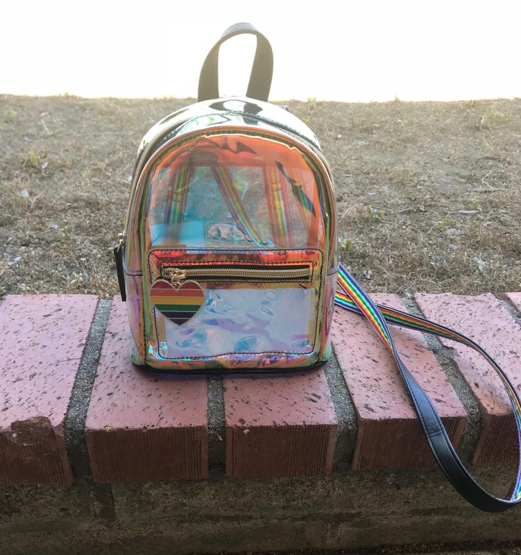 Rainbow Holographic Mini Backpack Hot Topic