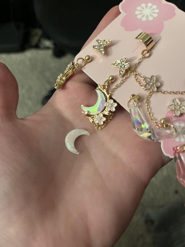 Sweet Society Sakura Moon Crystal Cuff Earring Set | Hot Topic