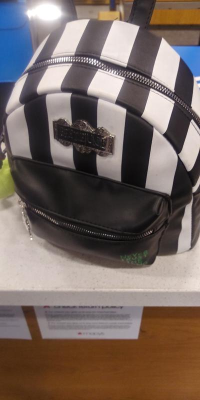 Beetlejuice Stripe Never Trust The Living Mini Backpack  display picture 1