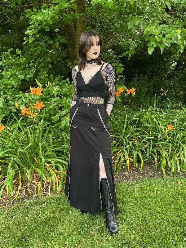 Chain Suspender Zipper Maxi Skirt | Hot Topic