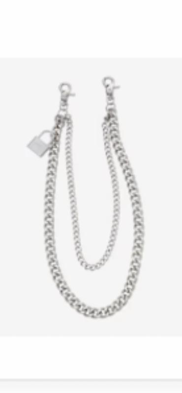 Silver 18 Inch & 24 Inch Pad Lock Double Wallet Chain | Hot Topic
