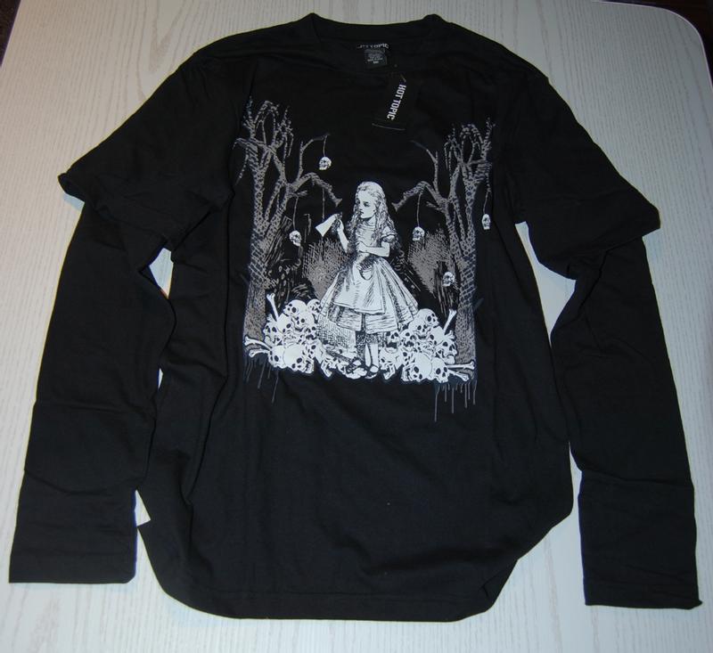 Dark Alice In Wonderland Skulls TwoFer Long-Sleeve T-Shirt