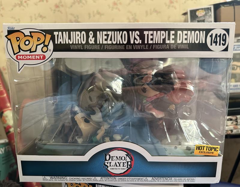 Funko Demon Slayer: Kimetsu No Yaiba Pop Moment Tanjiro & Nezuko Vs. Temple  Demon Vinyl Figure Hot Topic Exclusive