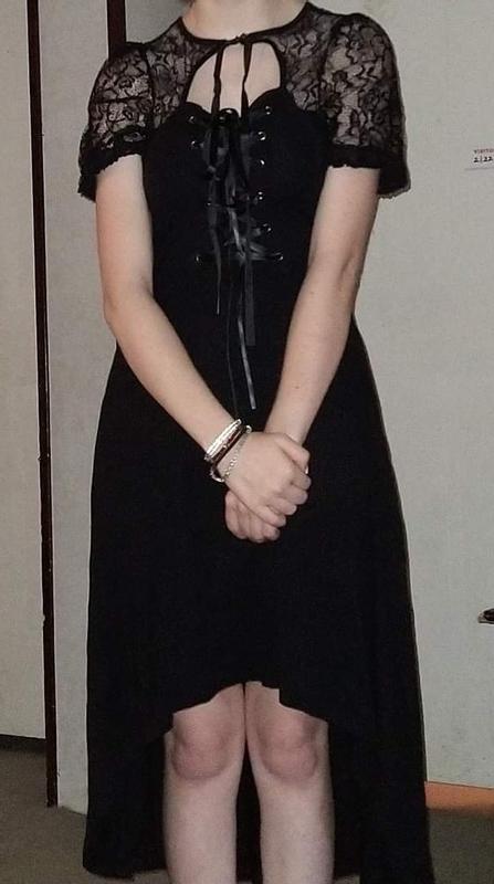 knee length dresses for ladies Black Lace High Low Dress - All Dresses main image 1