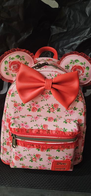 Loungefly Disney Minnie Mouse Pink & Red Roses Figural Mini  display picture 1
