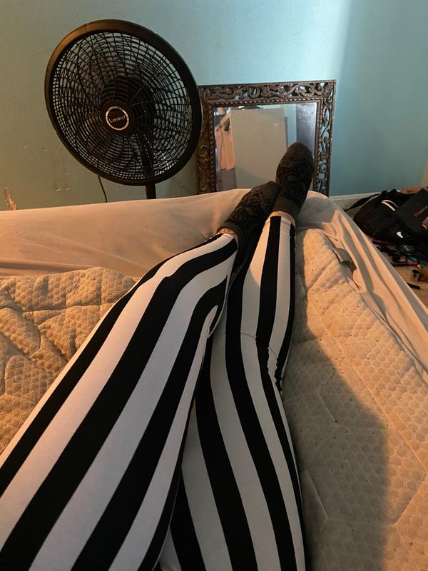 Black & White Vertical Striped Leggings