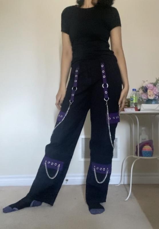 高品質 STYLISH TWO-TONE PANTS【PURPLE×BLACK】 高品質 STYLISH TWO