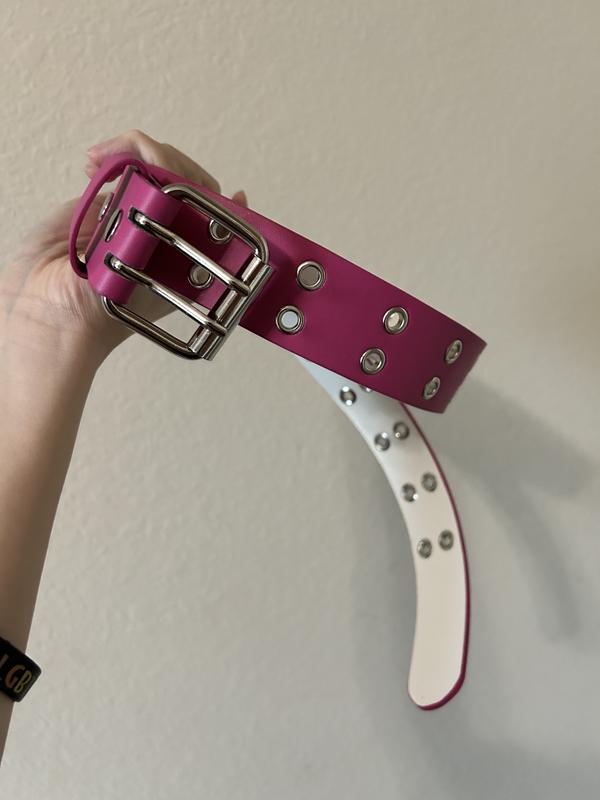 Hot Pink Double Grommet Belt | Hot Topic
