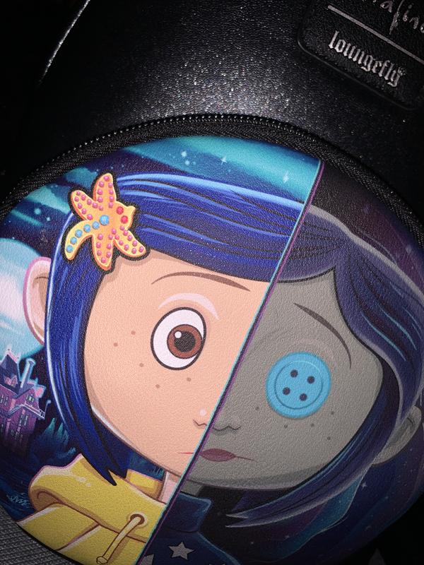 Loungefly Coraline Split Face Iridescent Mini Backpack | Hot  display picture 3
