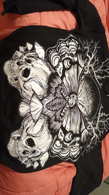 Social Collision Death Moth Skull Oversized Hoodie | Hot Topic