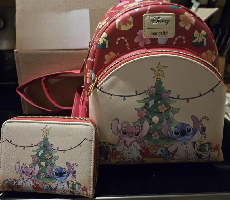 Loungefly Disney Stitch & Angel Holiday Tree Mini Backpack  display picture 3