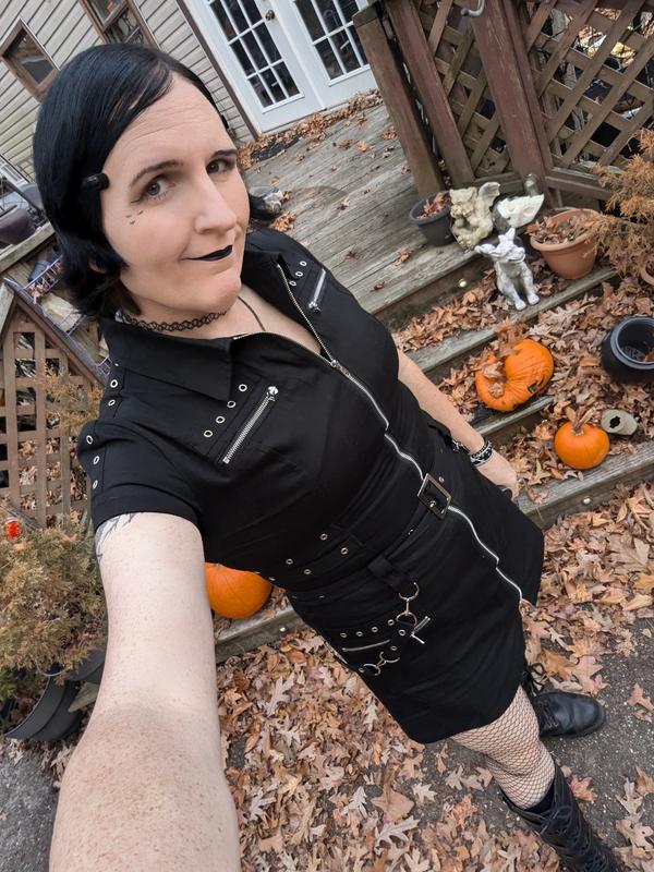 hot topic black dress Brocade Lace-Up Black Lace Gothic Special Occasion