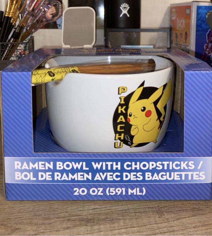 Pokemon Pikachu Ceramic Ramen Bowl with Chopsticks